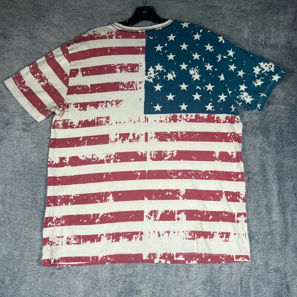 True Religion Mens American Flag Buddha Brand T-Shirt‎ XL Stars Stripes
